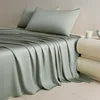 Glossy Cooling Flat Sheets Pillowcases for Hot Sleepers Single Double 100%Organic Lyocell Silk Like to Touch Soft Bedlinen Sheet