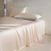 Glossy Cooling Flat Sheets Pillowcases for Hot Sleepers Single Double 100%Organic Lyocell Silk Like to Touch Soft Bedlinen Sheet