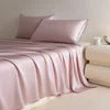 Glossy Cooling Flat Sheets Pillowcases for Hot Sleepers Single Double 100%Organic Lyocell Silk Like to Touch Soft Bedlinen Sheet