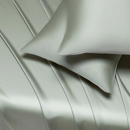 Glossy Cooling Flat Sheets Pillowcases for Hot Sleepers Single Double 100%Organic Lyocell Silk Like to Touch Soft Bedlinen Sheet