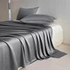 Glossy Cooling Flat Sheets Pillowcases for Hot Sleepers Single Double 100%Organic Lyocell Silk Like to Touch Soft Bedlinen Sheet