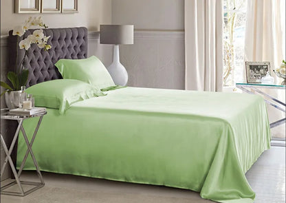 Pure Mulberry Silk Bedding Set - 19MM Seamless Flat Sheet & Envelope Pillowcases