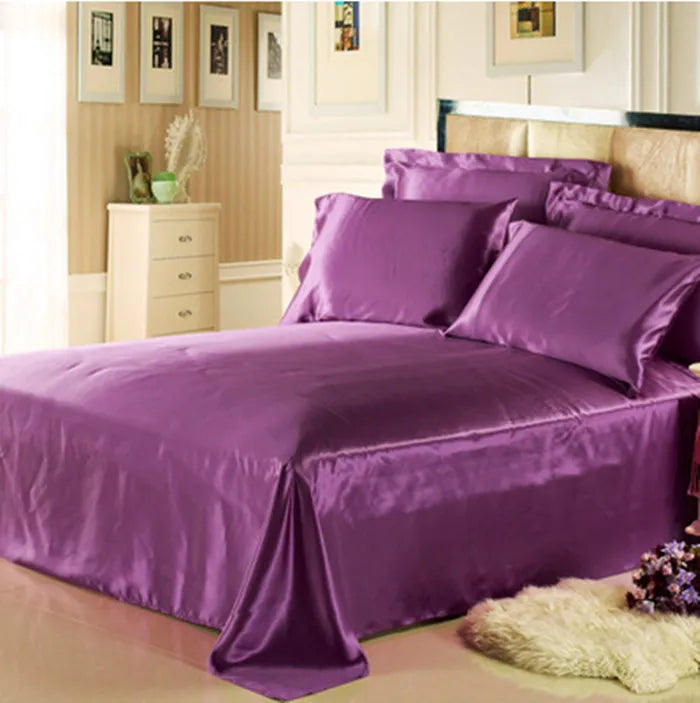 Pure Mulberry Silk Bedding Set - 19MM Seamless Flat Sheet & Envelope Pillowcases