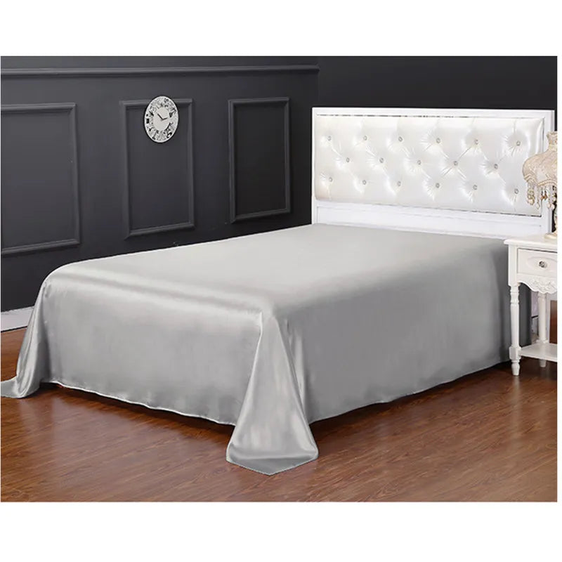 Pure Mulberry Silk Bedding Set - 19MM Seamless Flat Sheet & Envelope Pillowcases