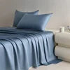 Glossy Cooling Flat Sheets Pillowcases for Hot Sleepers Single Double 100%Organic Lyocell Silk Like to Touch Soft Bedlinen Sheet