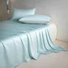 Glossy Cooling Flat Sheets Pillowcases for Hot Sleepers Single Double 100%Organic Lyocell Silk Like to Touch Soft Bedlinen Sheet