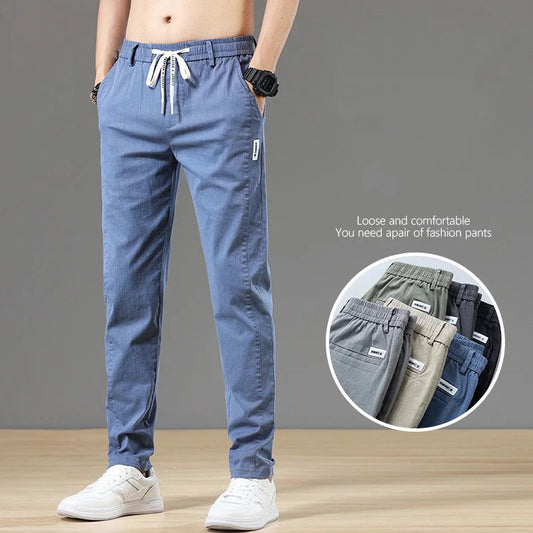 Cotton Casual Pants, Men's Classic Fashion Business Pants S05c76ff27a194ab98279bb4e8c109bd4A Ocean Wave
