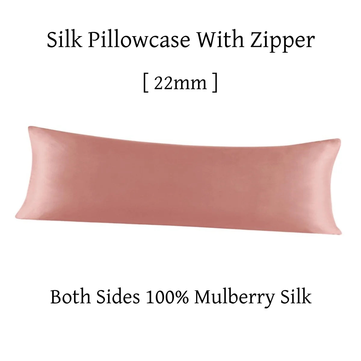Silk pillowcase with zipper on a white background