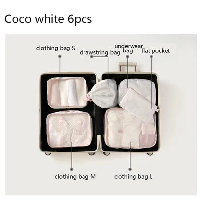 6-Piece Travel Packing Cubes Set for Organizing Coco white 6pcs S0a7a489ef1f0437fa83c8eae6dea5443S Ocean Wave