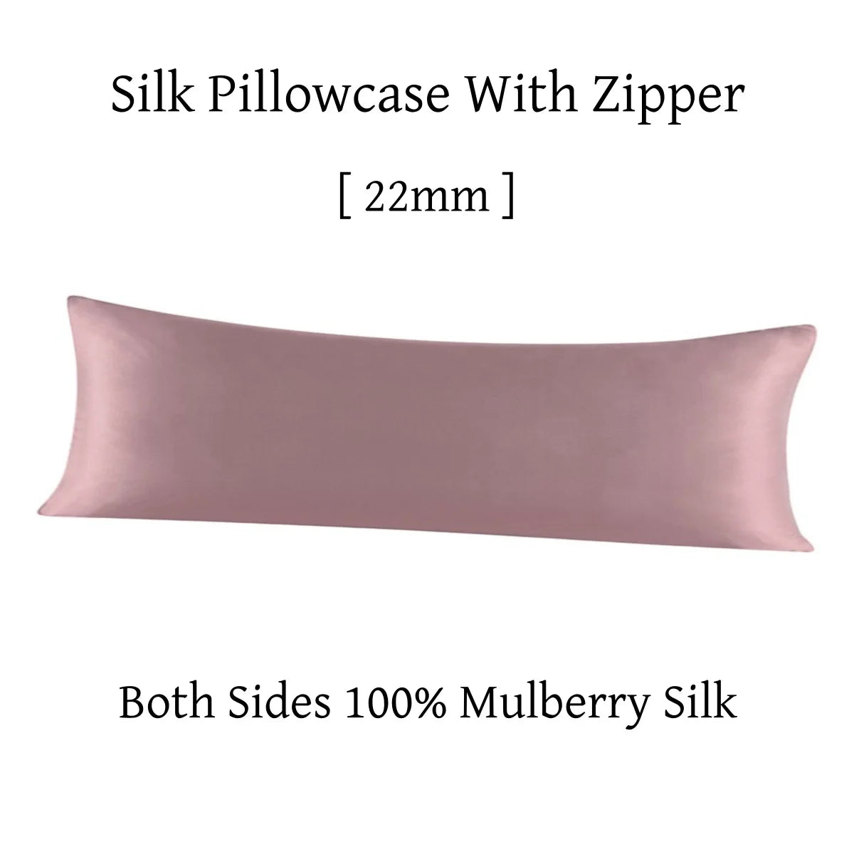 Silk pillowcase with zipper on a white background