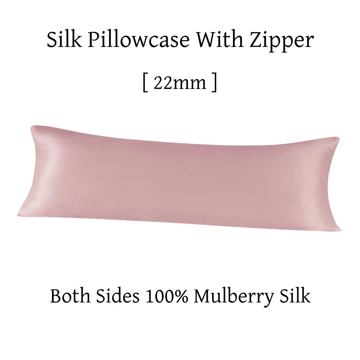 Silk pillowcase with zipper on a white background