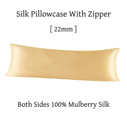 Silk pillowcase with zipper on a white background