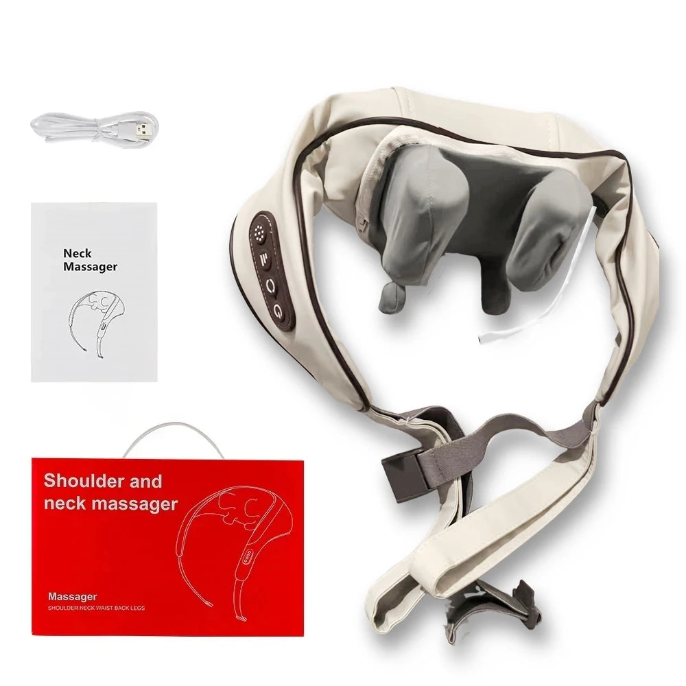 Wireless Trapezius Massager 3 Models Electric Shoulder Neck Back Massager Kneading Shawl Cervical Deep Tissue Relaxing Massage Pillow New WHITE S25d72a59ad9f4d8fb9f42d8b2a861b53d Ocean Wave