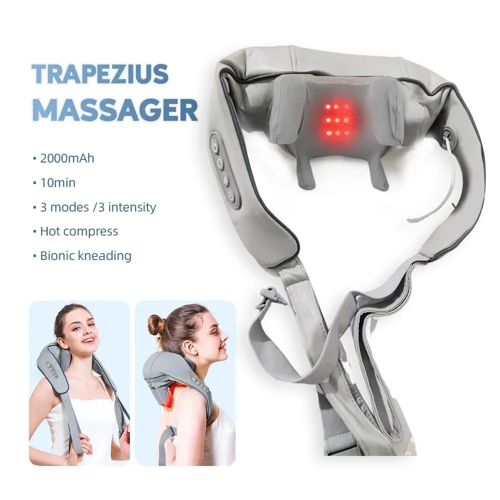 Wireless Trapezius Massager 3 Models Electric Shoulder Neck Back Massager Kneading Shawl Cervical Deep Tissue Relaxing Massage Pillow New S268786e779a84575a39d83227658f678L Ocean Wave