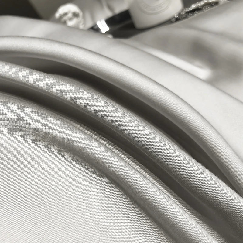 Close-up of gray fabric with a soft texture