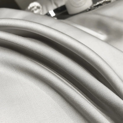 Close-up of gray fabric with a soft texture