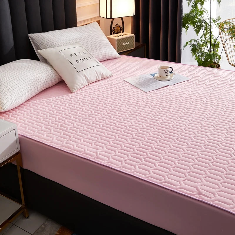Waterproof Mattress Protector 300 TC - Thickened Anti-Bacterial Fitted Bed Cover