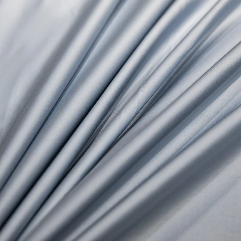 Close-up of Sky Blue fabric with folds