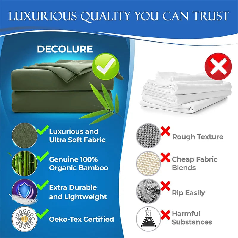 Comparison of Decolure fabric with other types, highlighting luxurious quality and features.