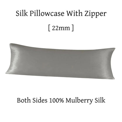 Silk pillowcase with zipper on a white background