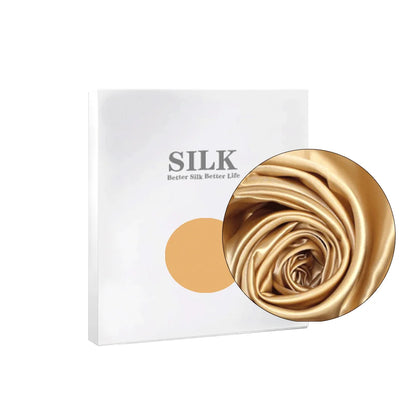 Silk product with a close-up of silk texture and 'Silk' branding on a white background