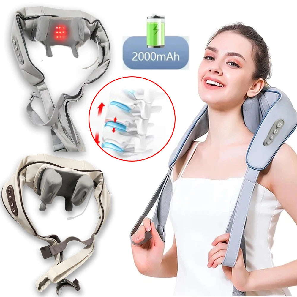Wireless Trapezius Massager 3 Models Electric Shoulder Neck Back Massager Kneading Shawl Cervical Deep Tissue Relaxing Massage Pillow New S7a484a6b867541a1b36329bf40e2878ce Ocean Wave
