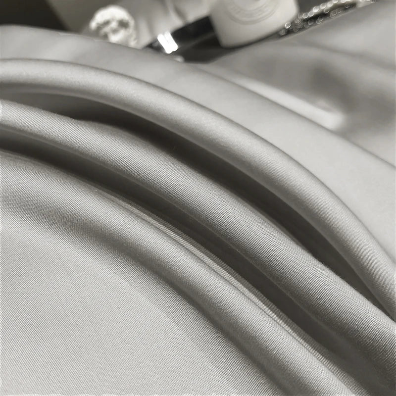 Close-up of gray fabric with a blurred background