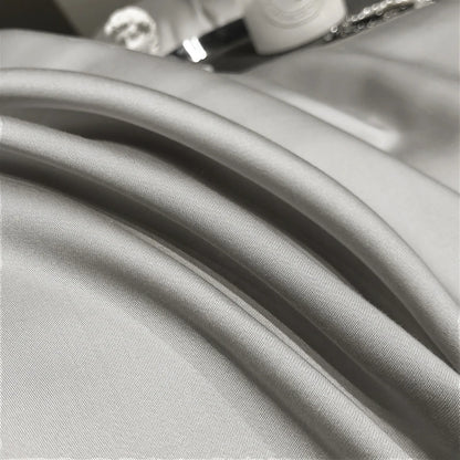 Close-up of gray fabric with a blurred background