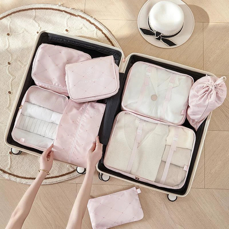 6-Piece Travel Packing Cubes Set for Organizing S83b4d9f187454b2f91ad60f9cf368644f Ocean Wave