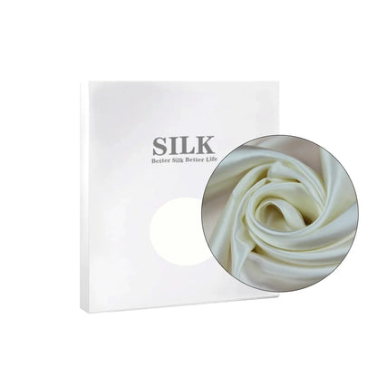 Silk product with a close-up of silk fabric and 'Silk' branding on a white background