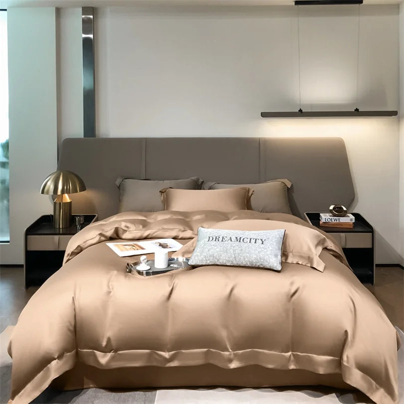 "Light brown Bamboo Bedding Set - Color Options Available"
