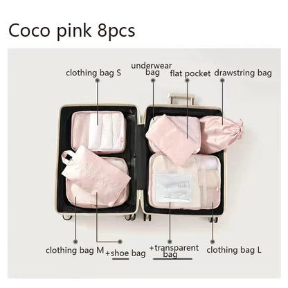 6-Piece Travel Packing Cubes Set for Organizing Coco pink 8pcs S90c854d166b04d4bbd97681fa2599e2aK Ocean Wave
