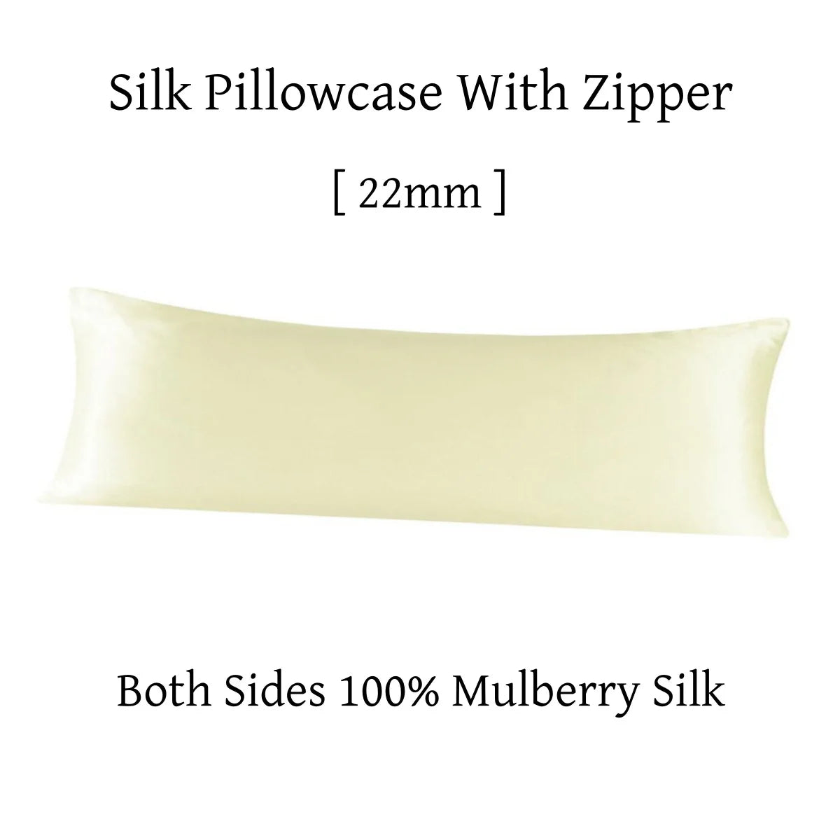 Silk pillowcase with zipper on a white background