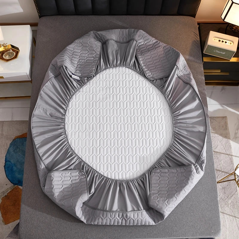 Waterproof Mattress Protector 300 TC - Thickened Anti-Bacterial Fitted Bed Cover