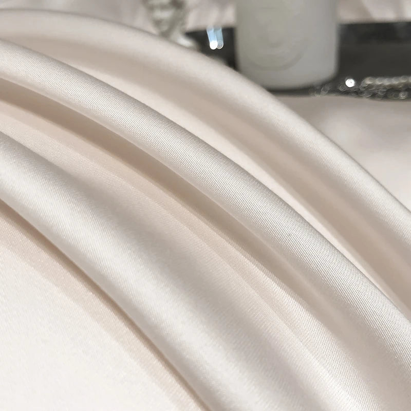 Close-up of beige fabric with a blurred background