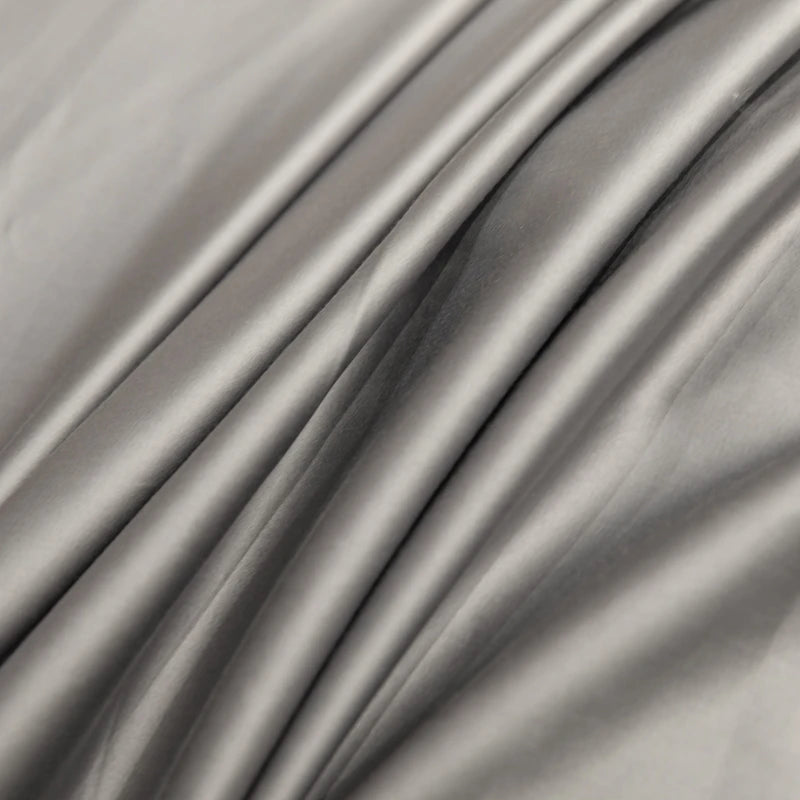 Close-up of gray fabric with folds