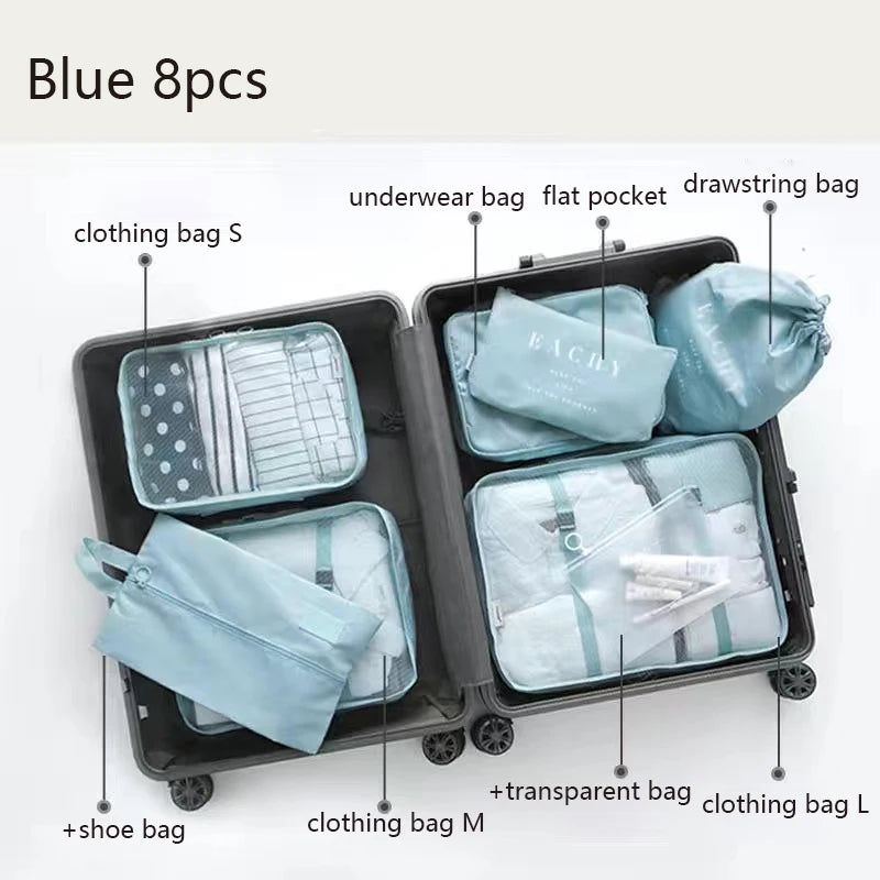 6-Piece Travel Packing Cubes Set for Organizing Blue 8pcs Sbd7d17fa14e3420b95f55a7be2e41017g Ocean Wave