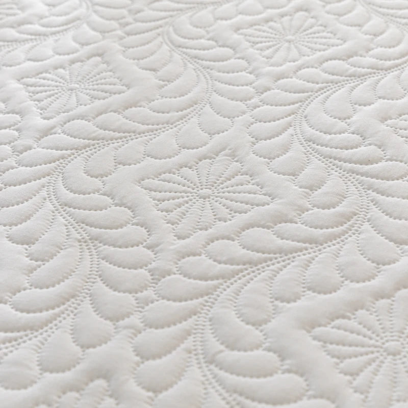 Close-up of a textured white fabric surface