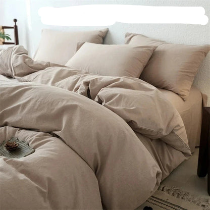 Beige bedding set on a bed with 'Ship within 24 hours' text overlay.