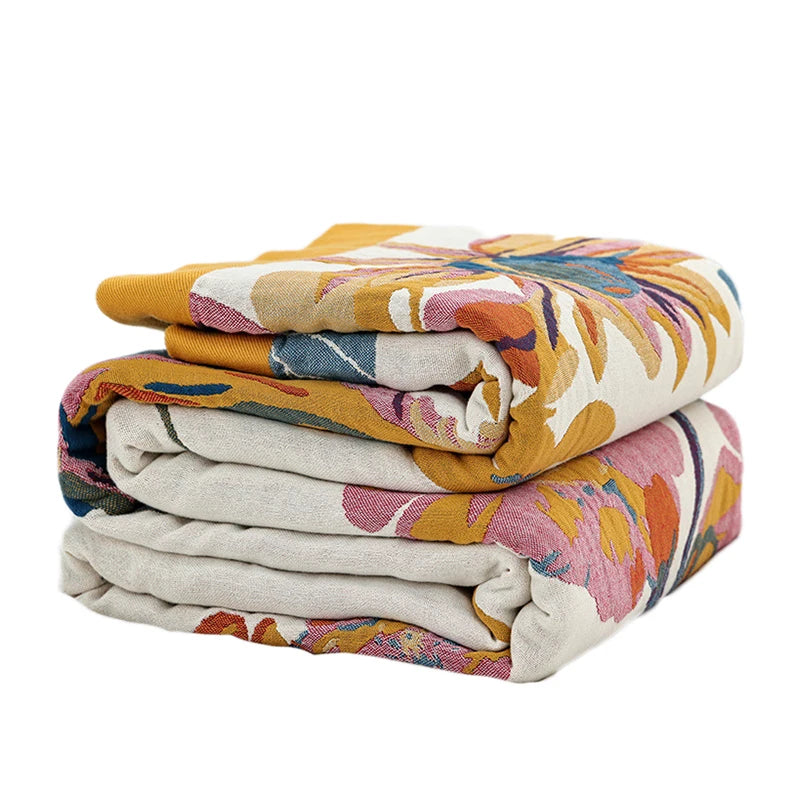Multi Layer Gauze Cotton Printing Throw Blanket