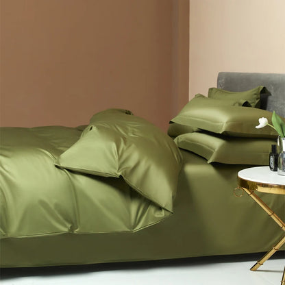 Egyptian Long Staple Cotton Bedding Set Single Double Queen King Size Duvet Cover Luxury Solid Color Quilt Cover Set
