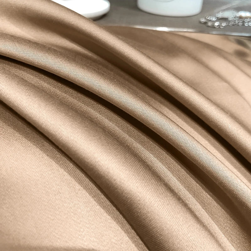 Close-up of beige fabric with a blurred background