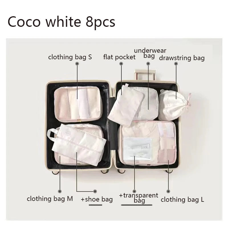 6-Piece Travel Packing Cubes Set for Organizing Coco white 8pcs Sf652513cf1d24515ad621e3d5f7f0bf0f Ocean Wave