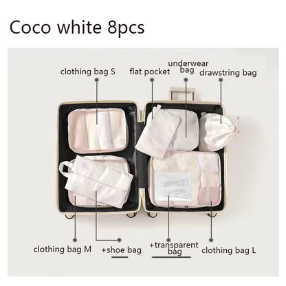 6-Piece Travel Packing Cubes Set for Organizing Coco white 8pcs Sf652513cf1d24515ad621e3d5f7f0bf0f Ocean Wave