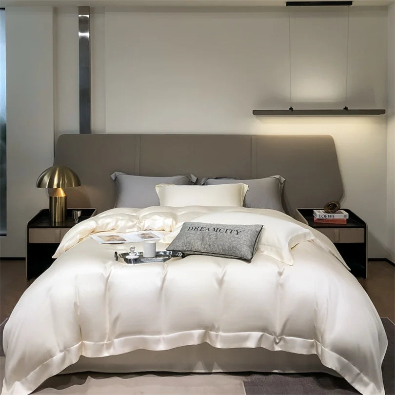 White Bamboo Bedding Set - Color Options Available"