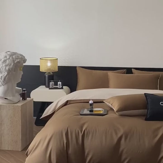 Ultra-Soft Silky Feel Smooth Cooling for Summer 50% Long-Staple Cotton 50% Lyocell Blend Duvet Cover Bedsheet Pillowcases