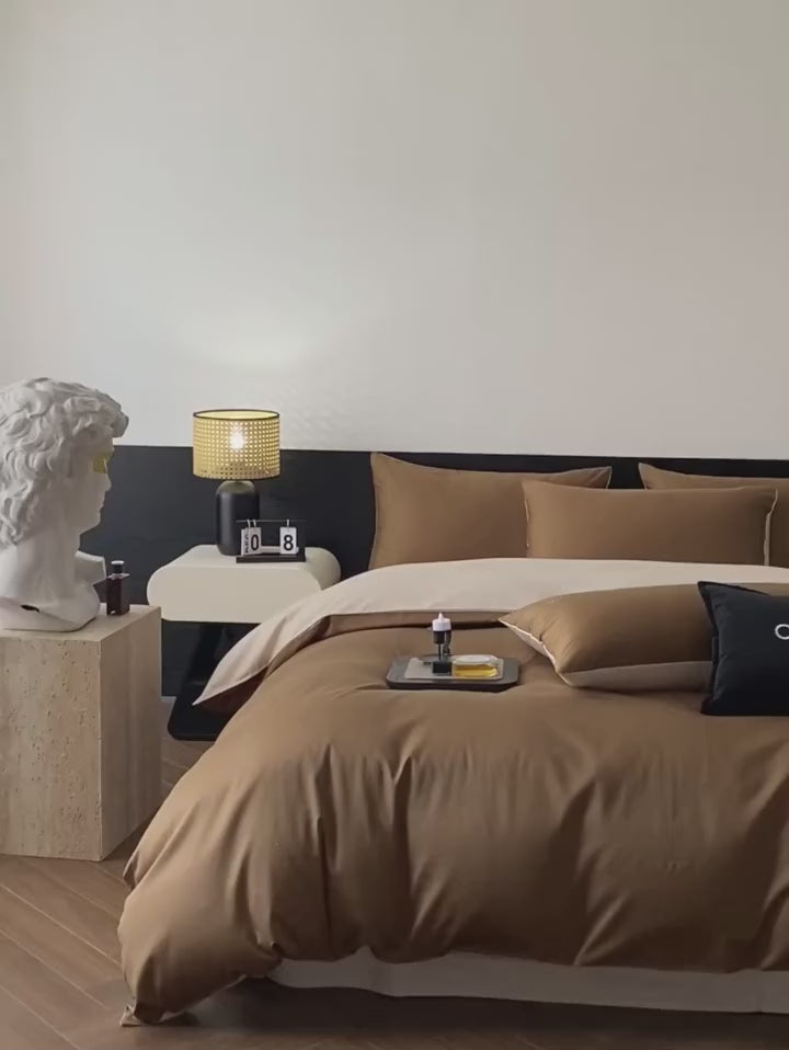 Ultra-Soft Silky Feel Smooth Cooling for Summer 50% Long-Staple Cotton 50% Lyocell Blend Duvet Cover Bedsheet Pillowcases