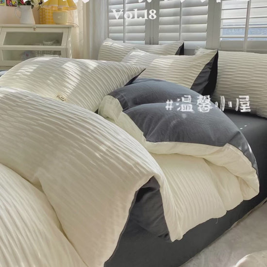 Seersucker Bedding Set Duvet Cover 