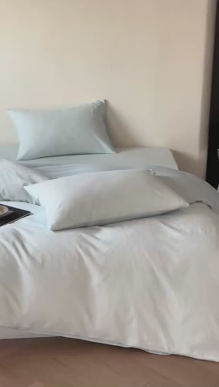 Washed Cotton Jacquard Bedding Set - 600 Thread Count