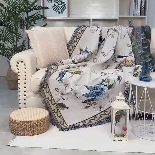 Scandinavian Style Knitted Bedspread Blanket